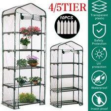 4 / 5 Tier Mini Grow House Outdoor Garden Clear PVC Cover High Plant Green Tool
