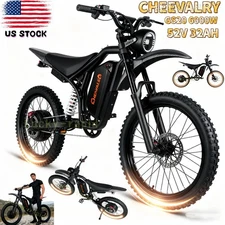 6000W Electric Dirt Bike 60V 32AH E-Mountainbike 45MPH NFC Adult Off-road Ebike