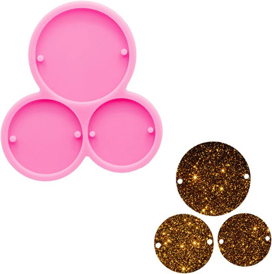 Super Glossy 3-Hole Circle Silicone Mold for Resin Crafting, round Keychain Mold