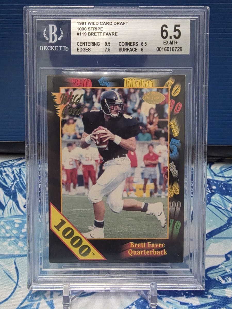 1991 Wild Card Draft 1000 Stripe Brett Favre BGS 6.5 EX-MT+ Rookie