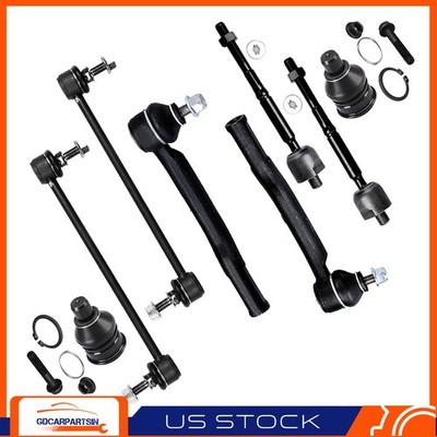 Suspension 8PCS Front Ball Joint Tie Rod Sway Bar For 2007- 2012 Nissan Versa
