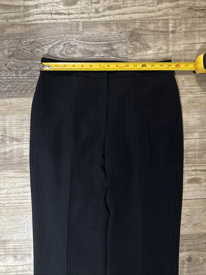 Pantalones de vestir Tahari Arthur S Levine negros con rayas blancas talla 6P Foto 3 de 4