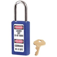 MASTER LOCK 411KAS12BLU Lockout Padlock,KA,Blue,3"H,PK12 6MCG0