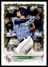 2022 Topps Holiday Rene Pinto Rookie Tampa Bay Rays #HW115