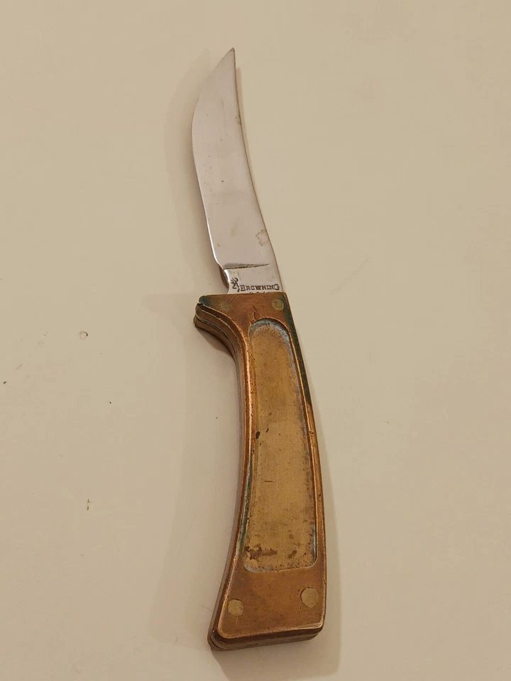 Vintage Browning USA Hunter Skinner Fixed Blade Knife Heavy 3in Blade 7in Total - Image 2 of 4