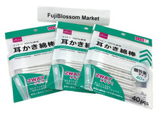 Daiso ear swabs individually wrapped 40 PCS x 3 packs 100 natural cotton japan
