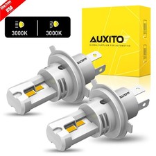 2x H4 9003 Led Headlight Bulbs Highlow Beams 3000k Golden Yellow Dual Colors M6