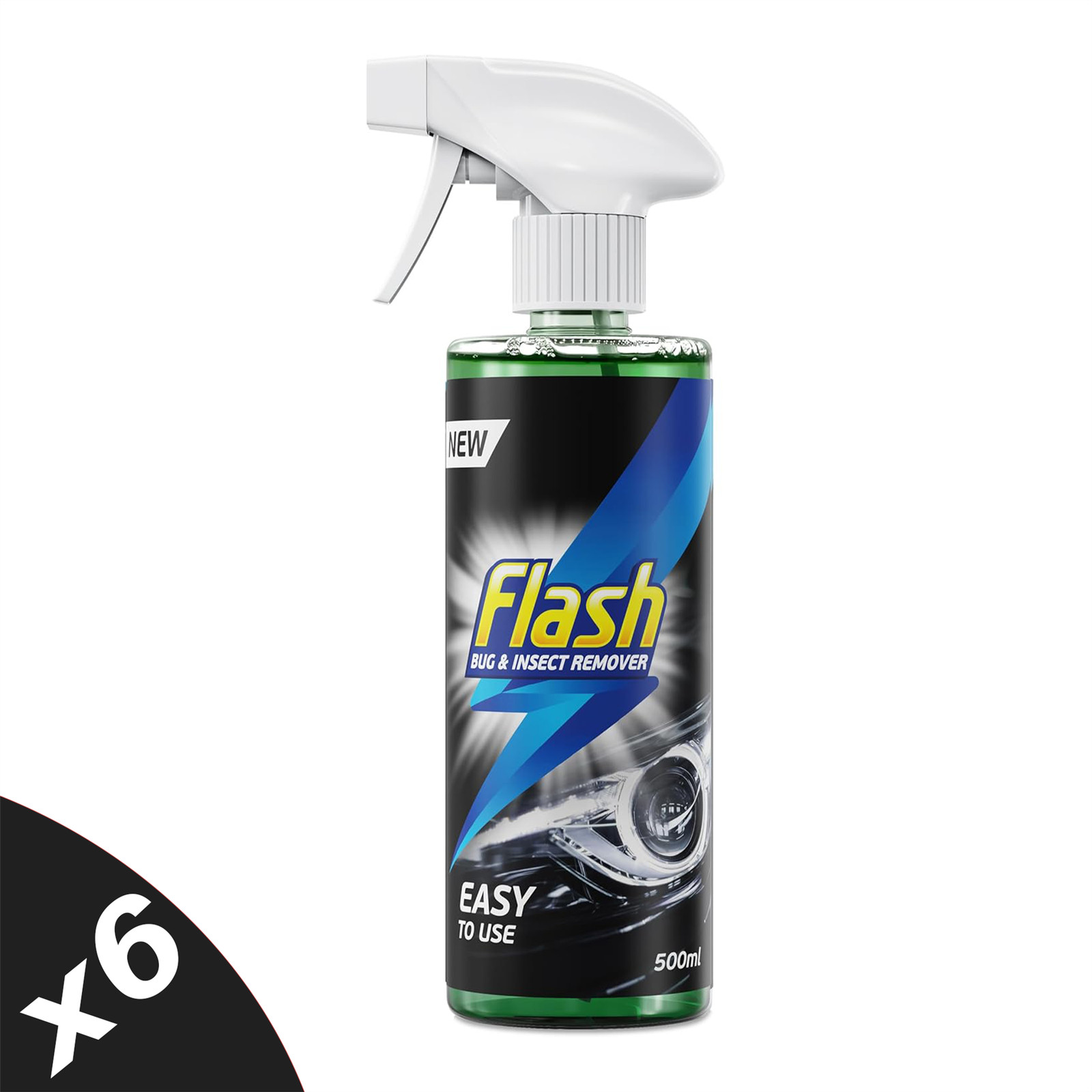 Flash Insect Bug Remover Spray Powerful Car Cleaner For Tar & Bugs 6X500ml - Image 2