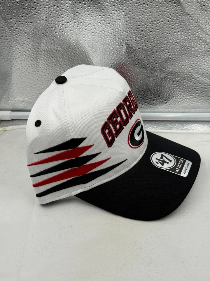 Georgia Bulldogs NCAA '47 Brand White TT Diamond Hitch Snapback Adjustable Hat - Image 4 of 4