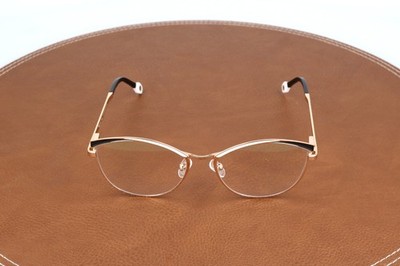 Valentini 8326 Rose Gold Semi Cat Eye Eyeglasses Frames 55-17-140