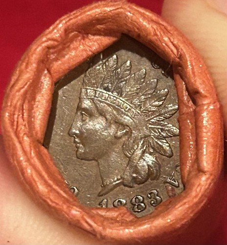 VERSIEGELTE WEIZEN CENT MIX ROLLE W FL 1883 INDIAN HEAD PENNY & SILBER LIBERTY DIME ENDE