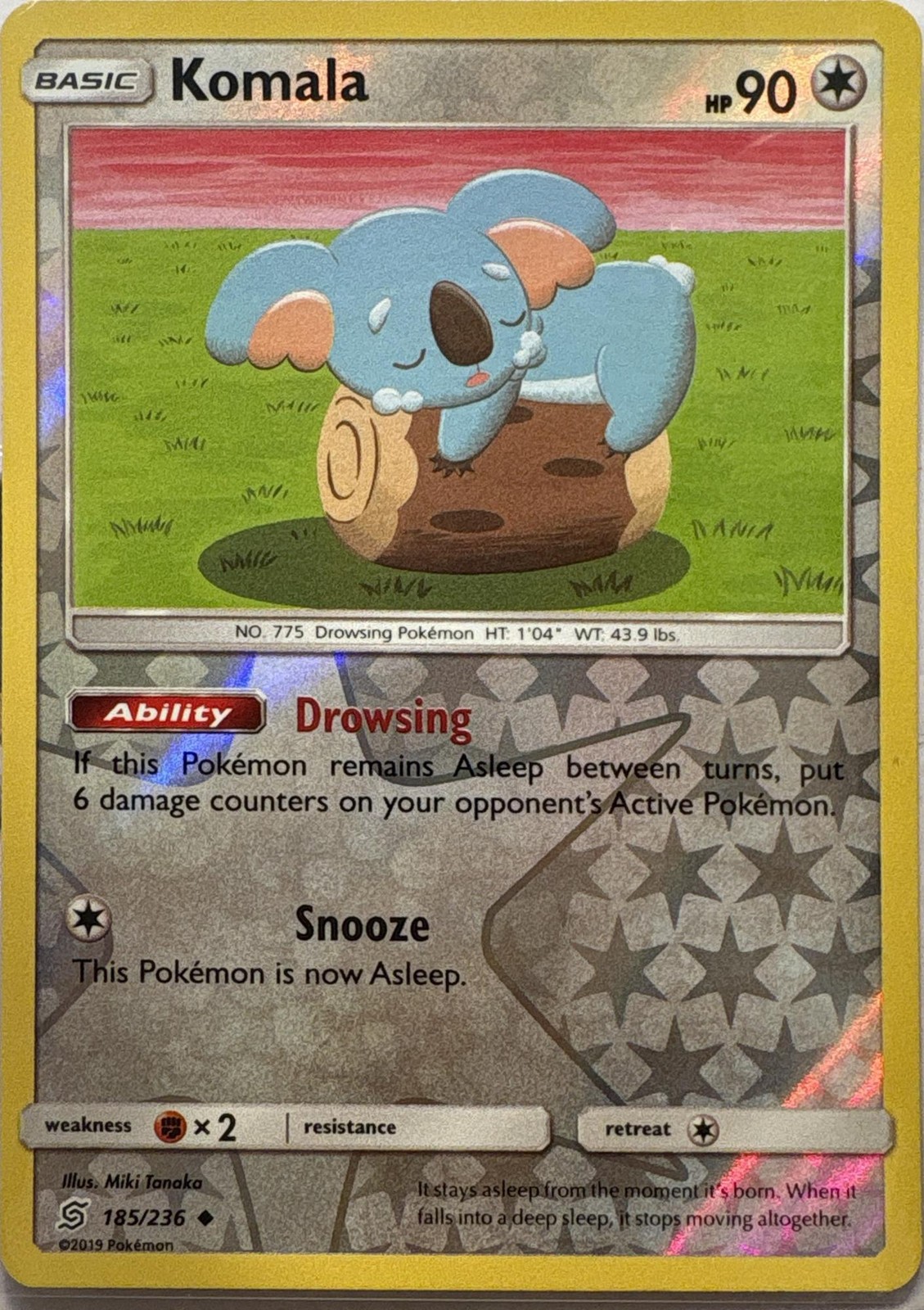 Komala Reverse Holo Uncommon Unified Minds 185/236 Pokemon Near Mint