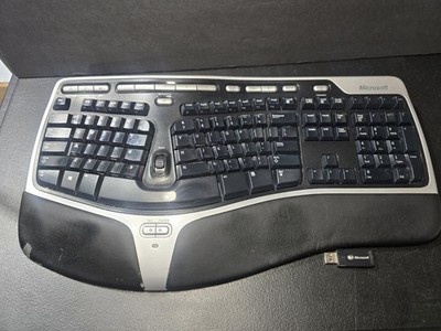 Microsoft Natural Ergonomic Desktop 7000 Wireless Keyboard WITH Dongle TESTED