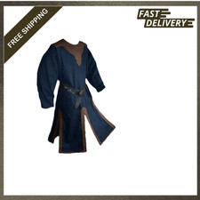 Medieval Costume Men Renaissance Templar Tunic Viking Knight Pirate Vintage