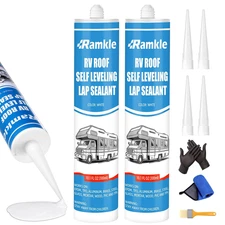 RV Roof Sealant, Self-Leveling Lap Sealant White, RV Caulking for Roofing, Maint