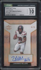 2026 Leaf Trinity Bronze LaNorris Sellers 8/75 RC Rookie Gem Mint CGC 10 10 Auto