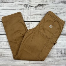 Women  s CARHARTT Pants Canvas Work Utility Brown Duck Original Fit 12 Regular
