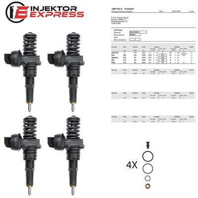 4x 0414720215 Pumpe Düse Einheit Audi Seat Altea Skoda Fabia 1.4 TDI 038130073AG