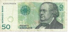Geldschein Banknote Norwegen 50 Kroner 2008