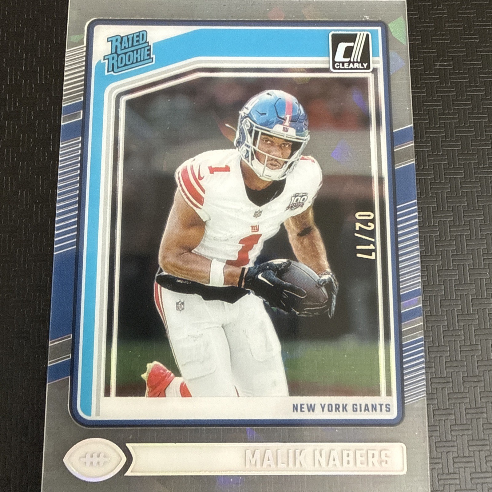 2024 Clearly Donruss Malik Nabers Rated Rookie Ice /17 Giants