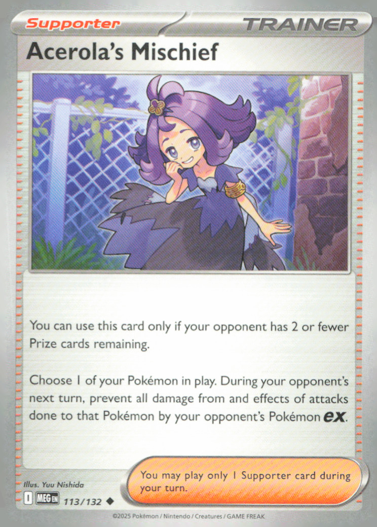 Acerola's Mischief Uncommon ME01: Mega Evolution 113/132 NM