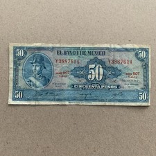 🇲🇽 Mexico 50 Pesos Banknote 1972  Mexican Currency Paper Money American BC
