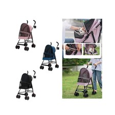 Passeggino per animali domestici con tasca portaoggetti, carrello per cani