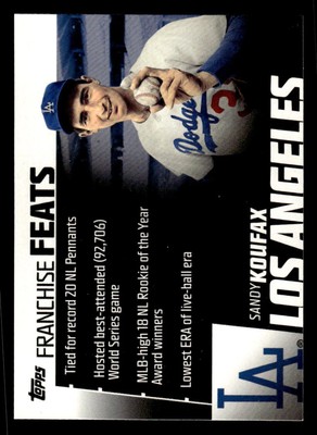 2019 TOPPS SANDY KOUFAX FF-14 MINT FRANCHISE FEATS BASEBALL LOS ANGELES DODGERS