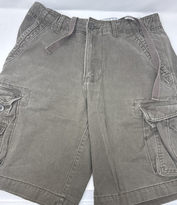 Faded Glory Cargo Shorts Mens 32 Olive Green Drawstring Utility Relaxed Fit