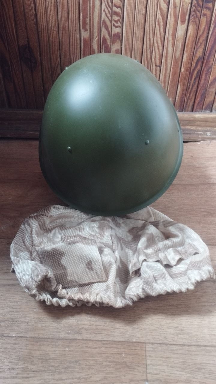 Soviet Era SSh-68 Steel Helmet Size 2 with Ukraine Peacekeeping Cover NEW — image 5