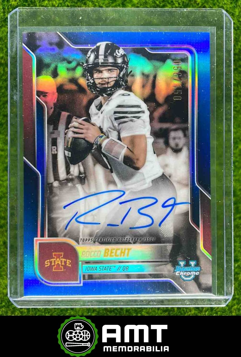 Rocco Becht Auto 2025 Bowman Chrome University 56/150 Prospect Blue #BCA-RB