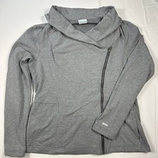 Columbia Sweatshirt Womens L Gray Full Zip Hoodie Hooded Outdoors Lightweight