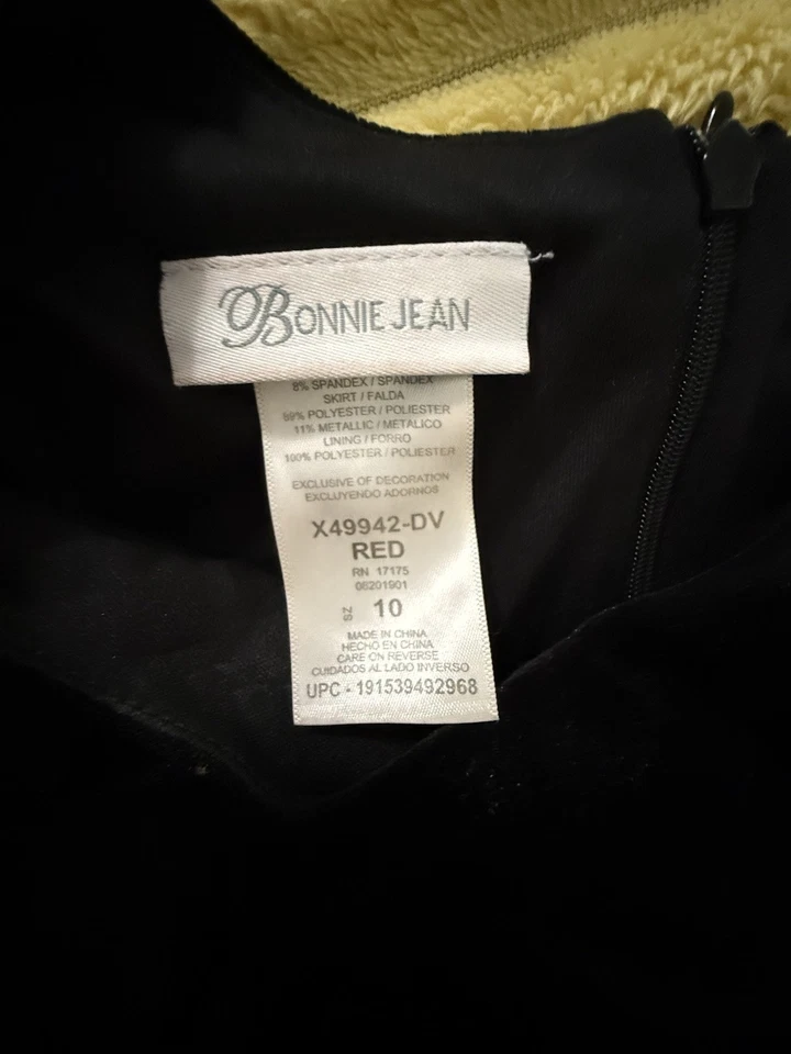 Vestido de vacaciones a cuadros para niñas, piso negro y rojo talla 10 Foto 4 de 4