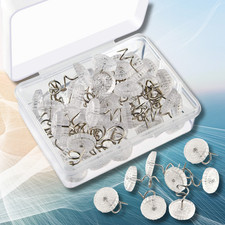 50 Pcs Upholstery Tacks Headliner Pins Clear Heads Twist Bed Fabric Sofa Chair