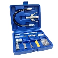 17 Piece Grease Gun Accessory Kit - Quick Connect Grease Coupler Set with 90