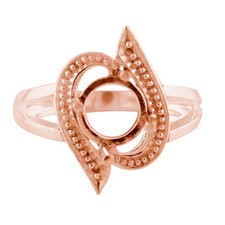 925 Sterling Silver 8mm Round Semi Mount Solitaire with Accents Engagement Ring