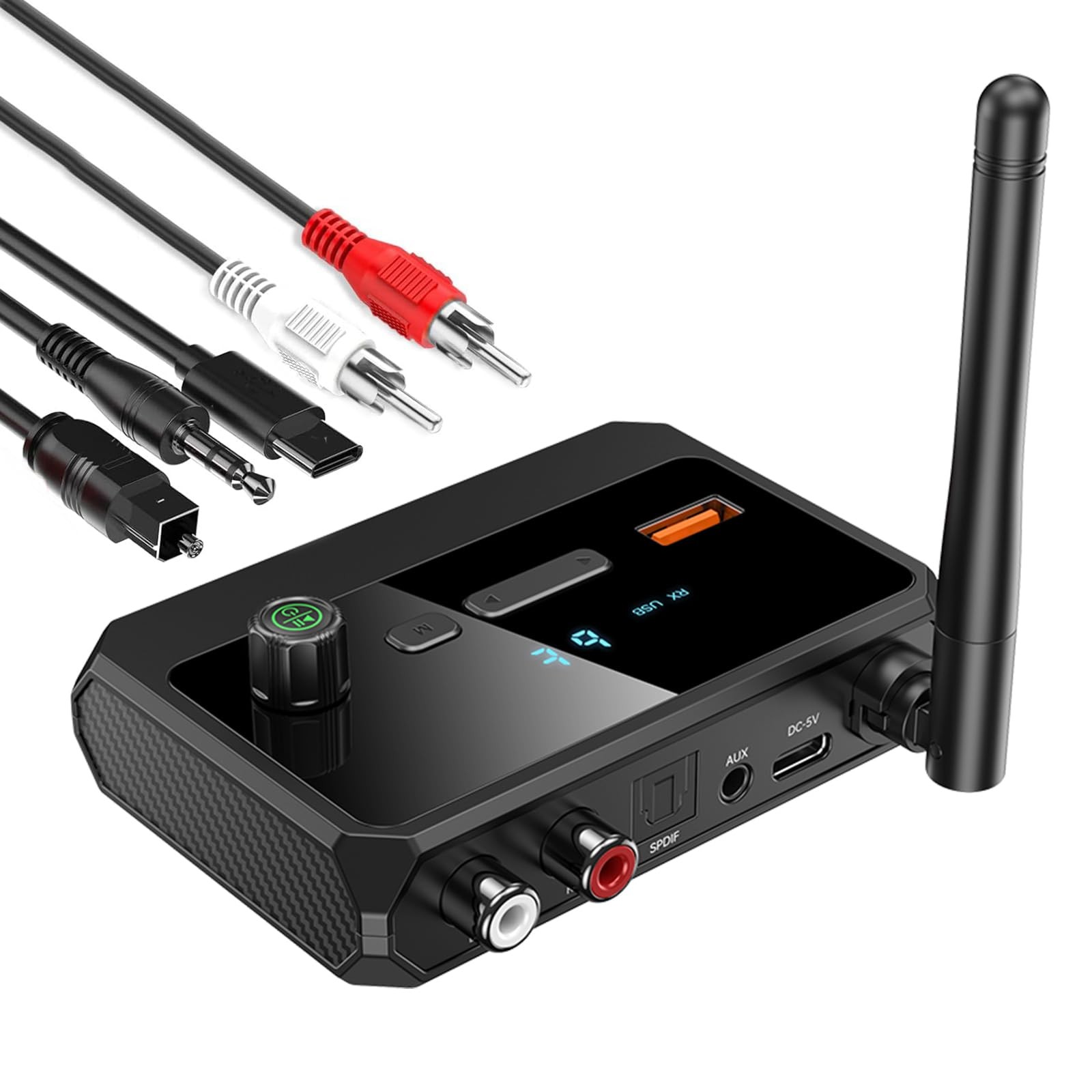 Bluetooth 5.3 Receiver for Home Stereo with RCA and Optical Audio Support