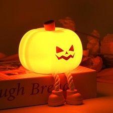 Pumpkin Night Light, Cute LED Lamp with 3 Level Dimmable, Multicolor