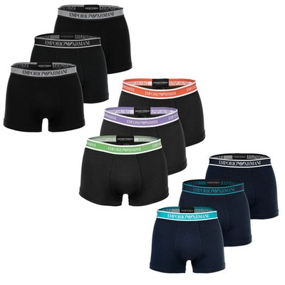 EMPORIO ARMANI Herren Trunks, 3er Pack - CORE LOGOBAND, Shorts, Stretch Cotto...