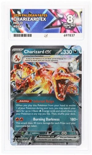 Pokemon Card Charizard EX 054/091 Paldean Fates Ace Grade 8