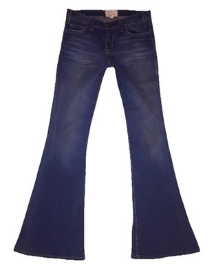 CURRENT ELLIOTT THE BELL BOTTOM LOW RISE FUEL FRAY WASH JEANS 25 X 31 HEMMED EUC