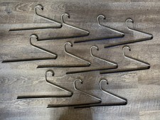 Vintage 1970s Heavy Duty Metal Pant Hangers Lot Of 11 With Nonslip Bar 13.5?