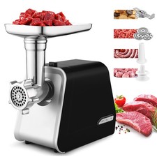 Tritacarne Elettrico Professionale 2000W con Insaccatrice e Accessorio Biscotti