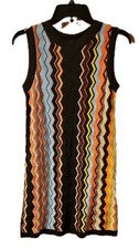 Missoni tank dress size Small zig zag earth tones sweater knit unlined sheer
