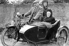 Eot-24 Sunbeam Motorcycle, Sidecar and Passengers. Photo