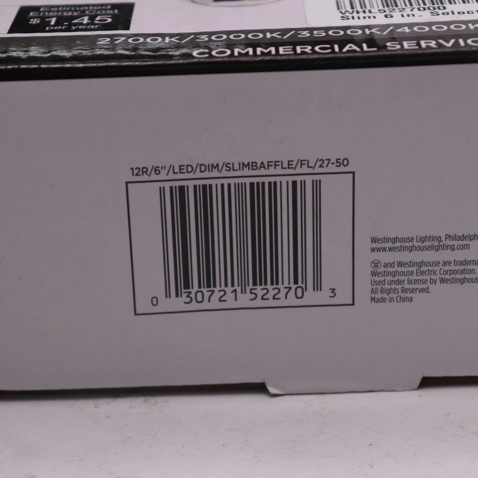 Downlight LED empotrado delgado Westinghouse deflector escalonado borde blanco 80W ecualizador 6" Foto 2 de 4