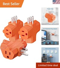 Space-Saving 3-Outlet Plug Extender - Lightweight and Portable Power Tap