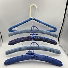 Crochet Knitted Hangers Grannycore Chic Wooden Lot of 5 VTG Handmade Country