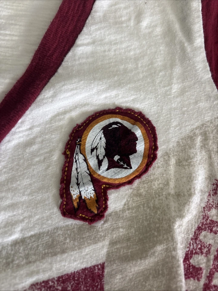 Camiseta vintage de los Washington Redskins con logotipo original para mujer material medio fino Foto 2 de 4