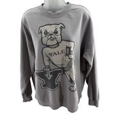 Yale University Handsome Dan Bulldog Graphic Vintage Sweatshirt Gray Medium